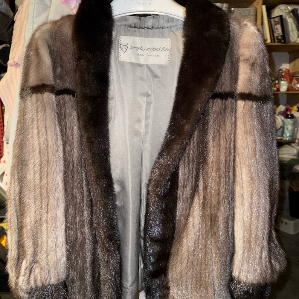 Elegant Brown Fur Trench Coat
